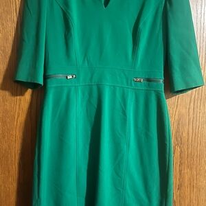 Tahari ASL Vibrant Green Midi Dress